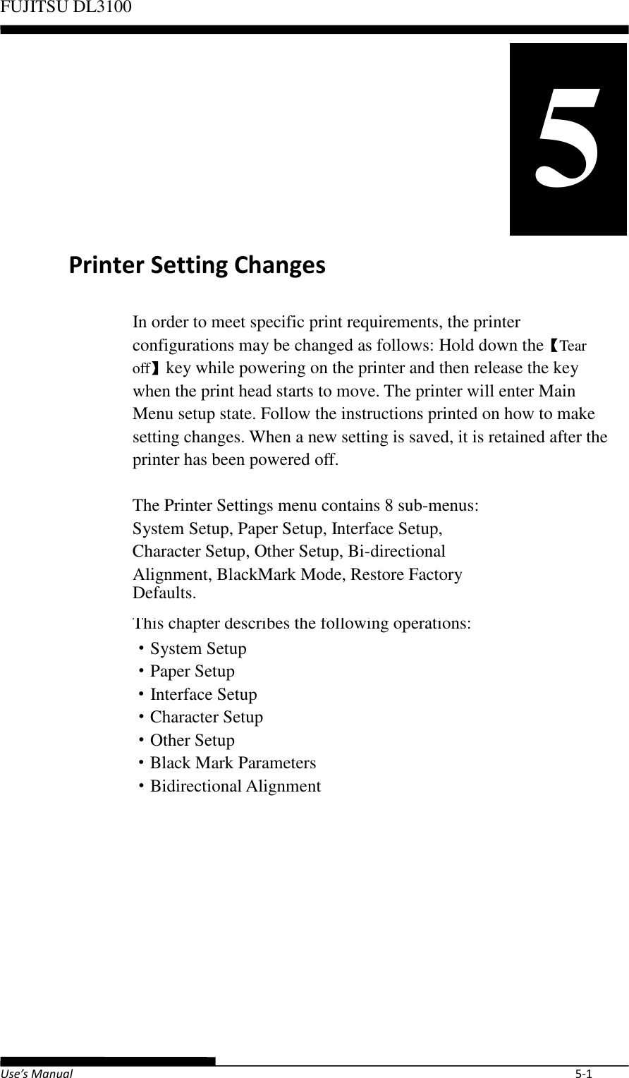 Page 51 of Fujitsu Isotec 021M33342A Dot Matrix Printer User Manual Part 1 of 2