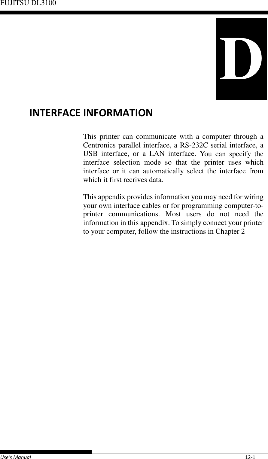 Page 73 of Fujitsu Isotec 021M33342A Dot Matrix Printer User Manual Part 2 of 2