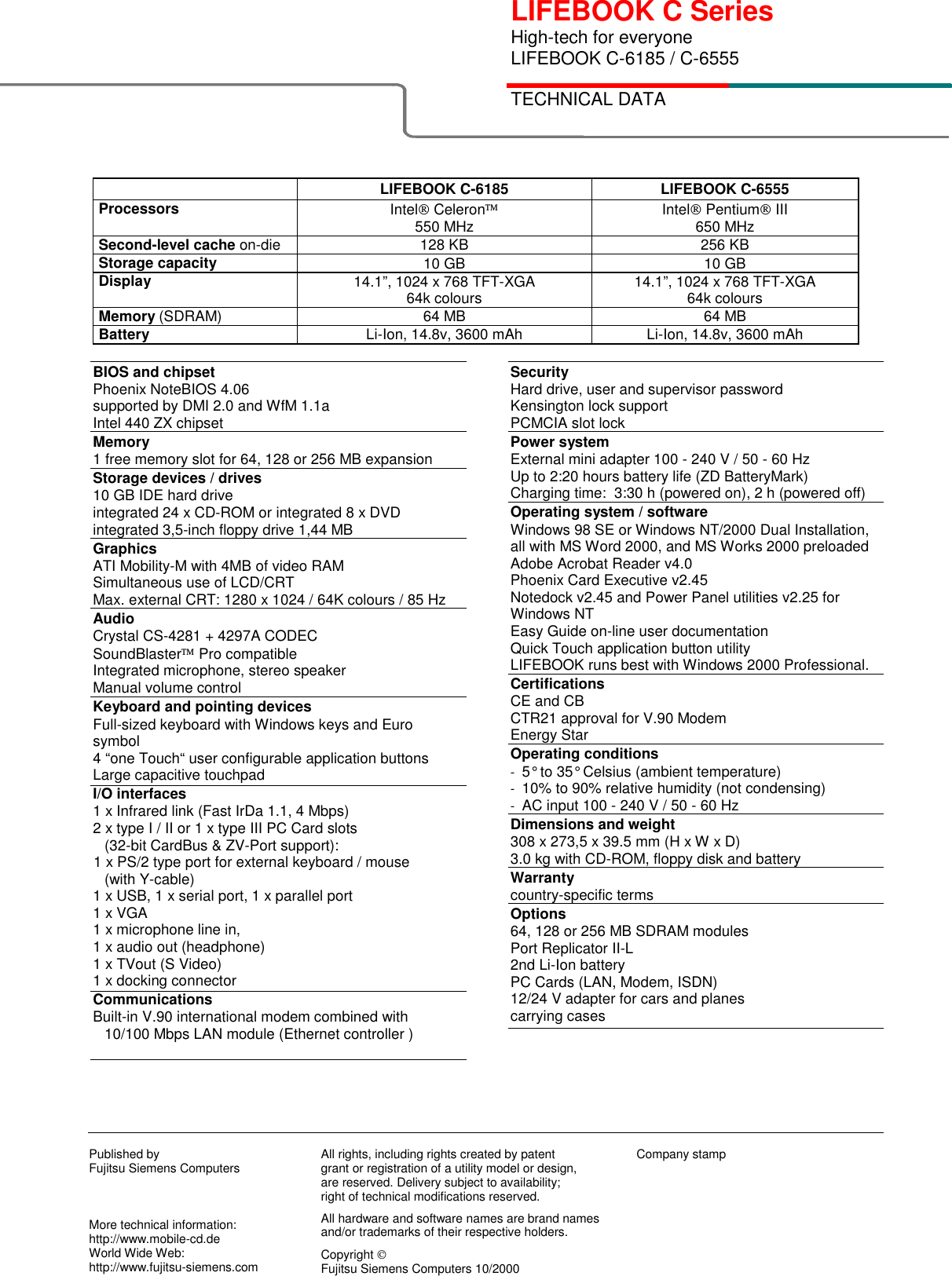 Page 2 of 2 - Fujitsu-Siemens-Computers Fujitsu-Siemens-Computers-Lifebook-C-6185-Users-Manual-  Fujitsu-siemens-computers-lifebook-c-6185-users-manual
