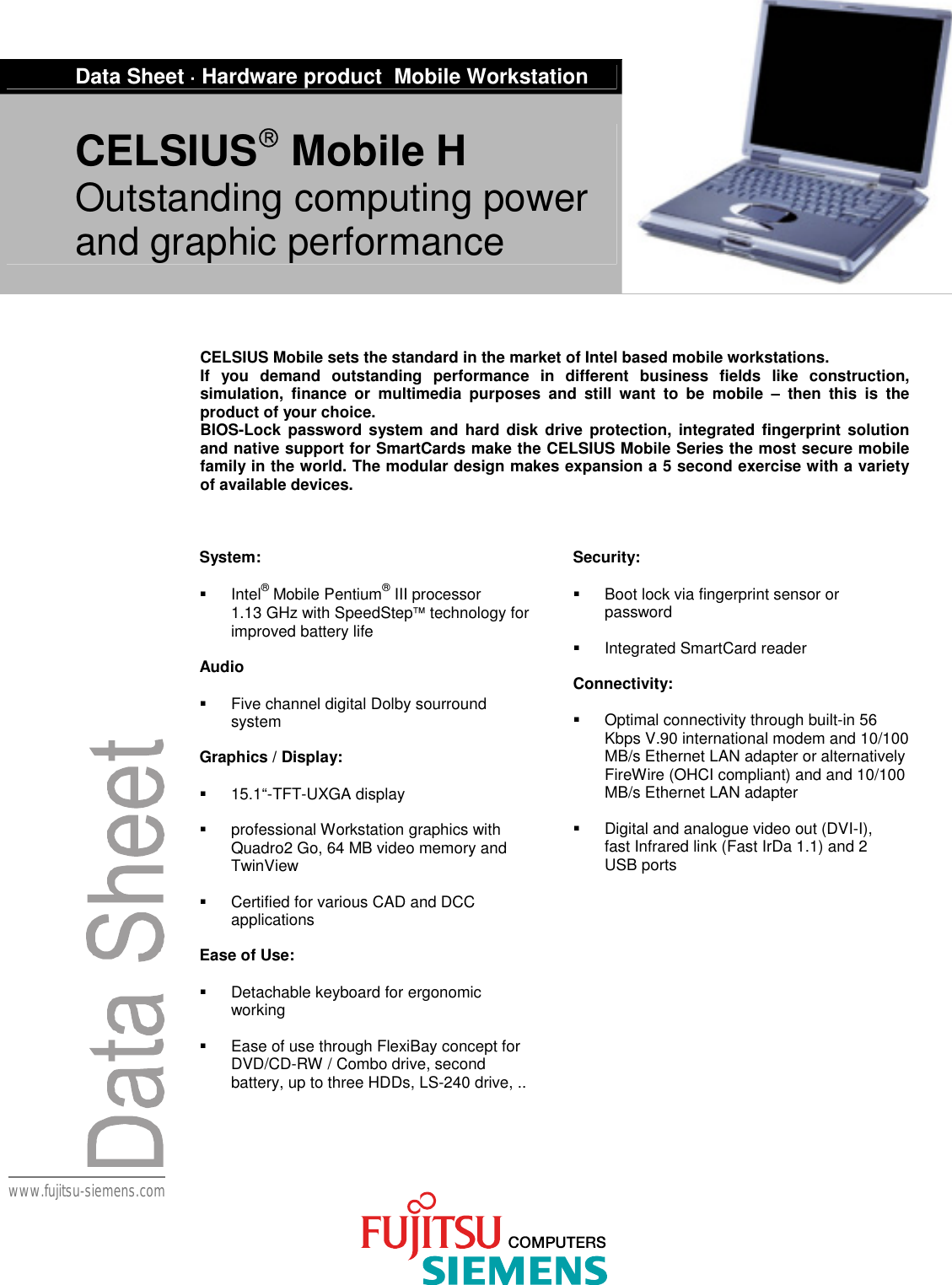 Page 1 of 2 - Fujitsu-Siemens-Computers Fujitsu-Siemens-Computers-Mobile-Workstation-Users-Manual Ds_CELSIUS_Mobile_H