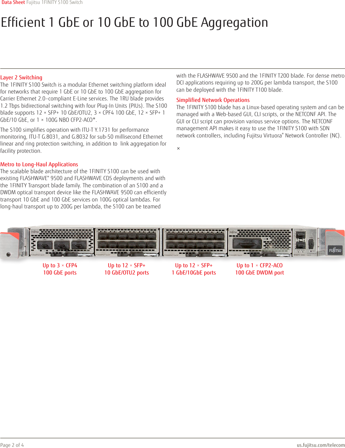 Page 2 of 4 - Fujitsu  1FINITY S100 Switch 1FINITY-S100