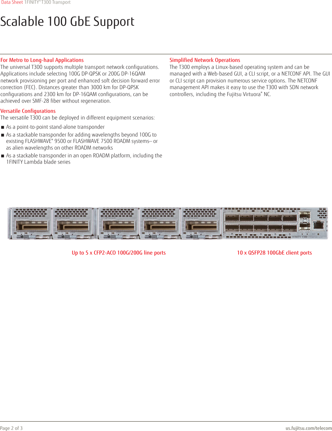 Page 2 of 3 - Fujitsu  1FINITY T300 Transport 1FINITY-T300