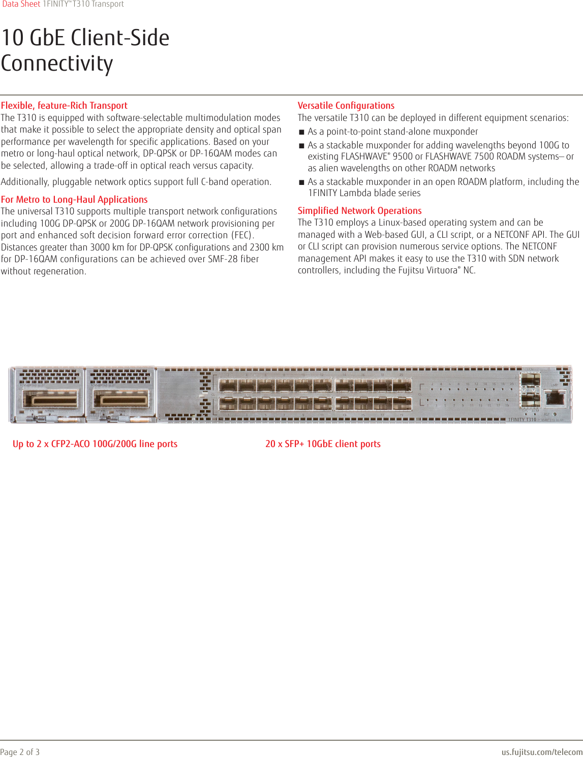 Page 2 of 3 - Fujitsu  1FINITY T310 Transport 1FINITY-T310