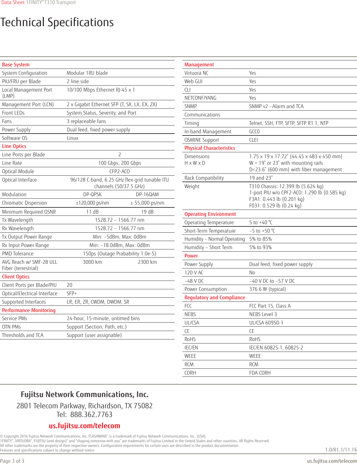 Page 3 of 3 - Fujitsu  1FINITY T310 Transport 1FINITY-T310