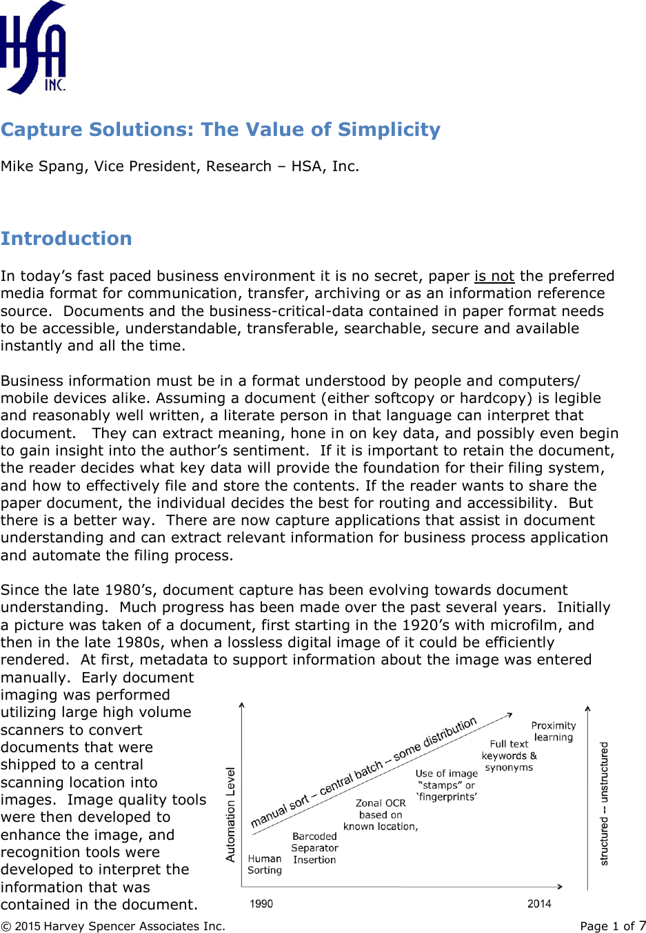 Page 1 of 7 - Fujitsu  Capture Solutions: The Value Of Simplicity Solutions - HSA