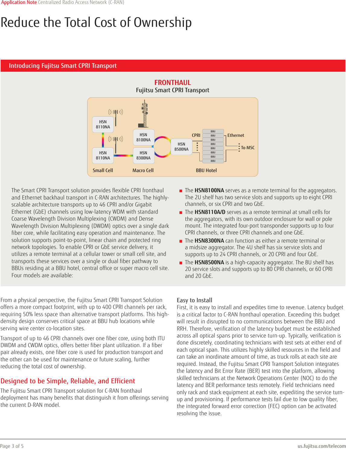 Page 3 of 5 - Fujitsu  Centralized Radio Access Network (C-RAN) Transport Centralized-Radio-Access-Network-C-RAN-Transport-Application-Note