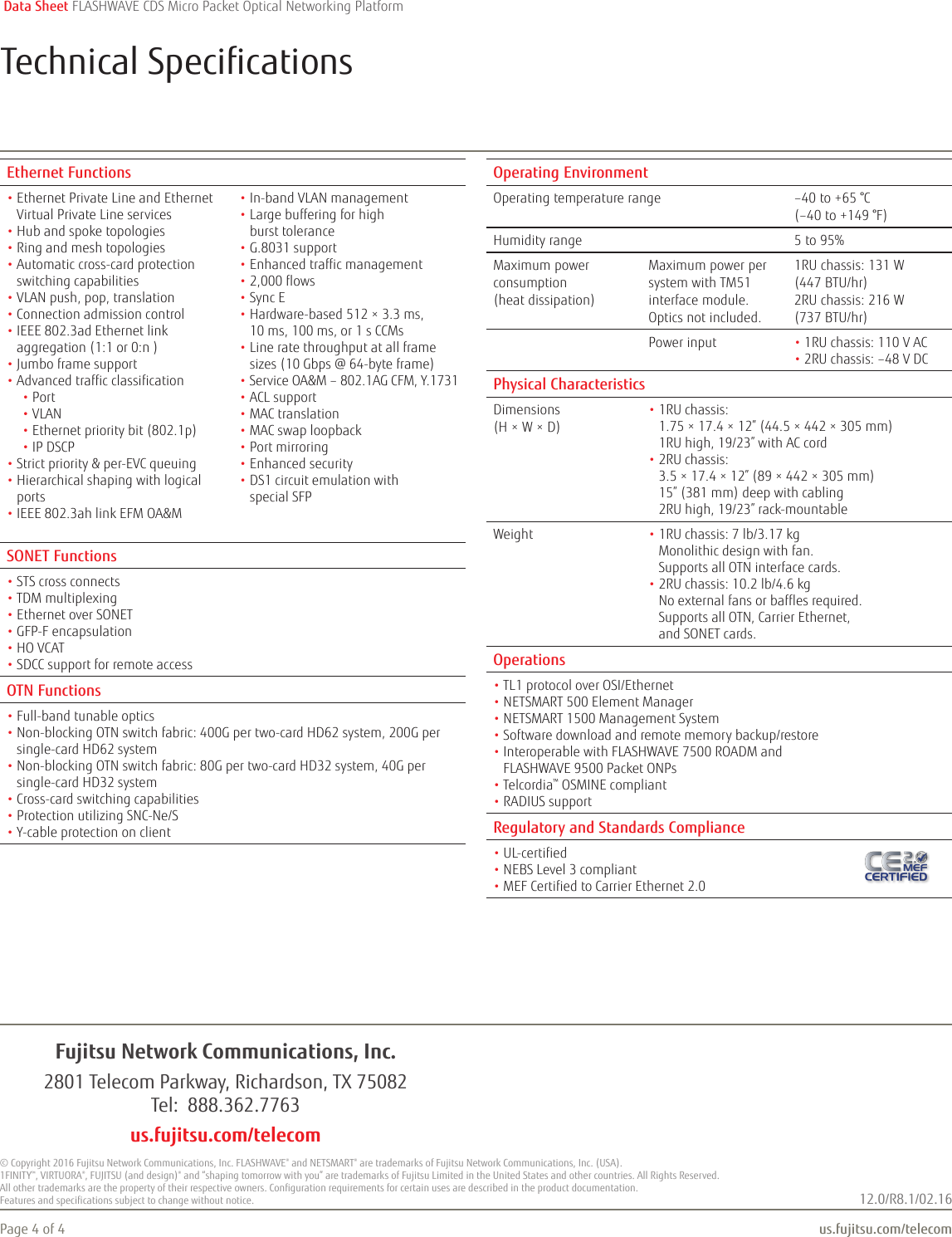 Page 4 of 4 - Fujitsu  FLASHWAVE CDS Ds