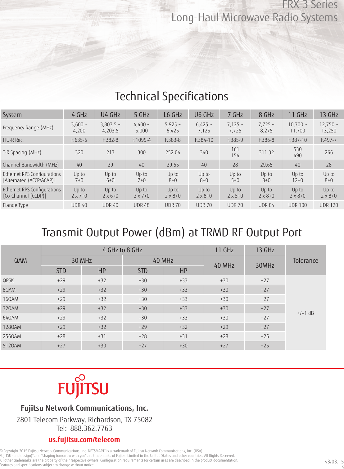 Page 5 of 5 - Fujitsu  FRX-3E Next-Generation Long-Haul Microwave Radio System FRX3Emicrowave