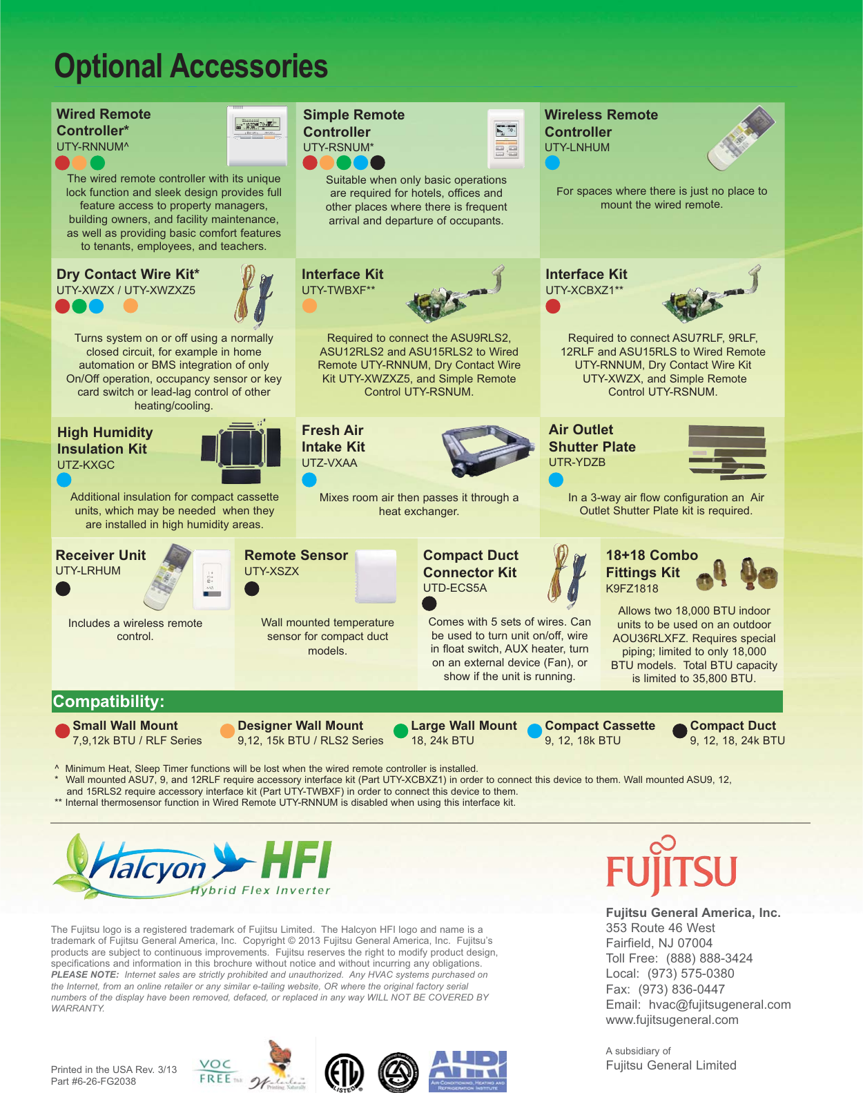 Page 8 of 8 - Fujitsu Fujitsu-Aou18Rlxfz-Users-Manual- HFI_Multi_Brochure_1-2013_  Fujitsu-aou18rlxfz-users-manual