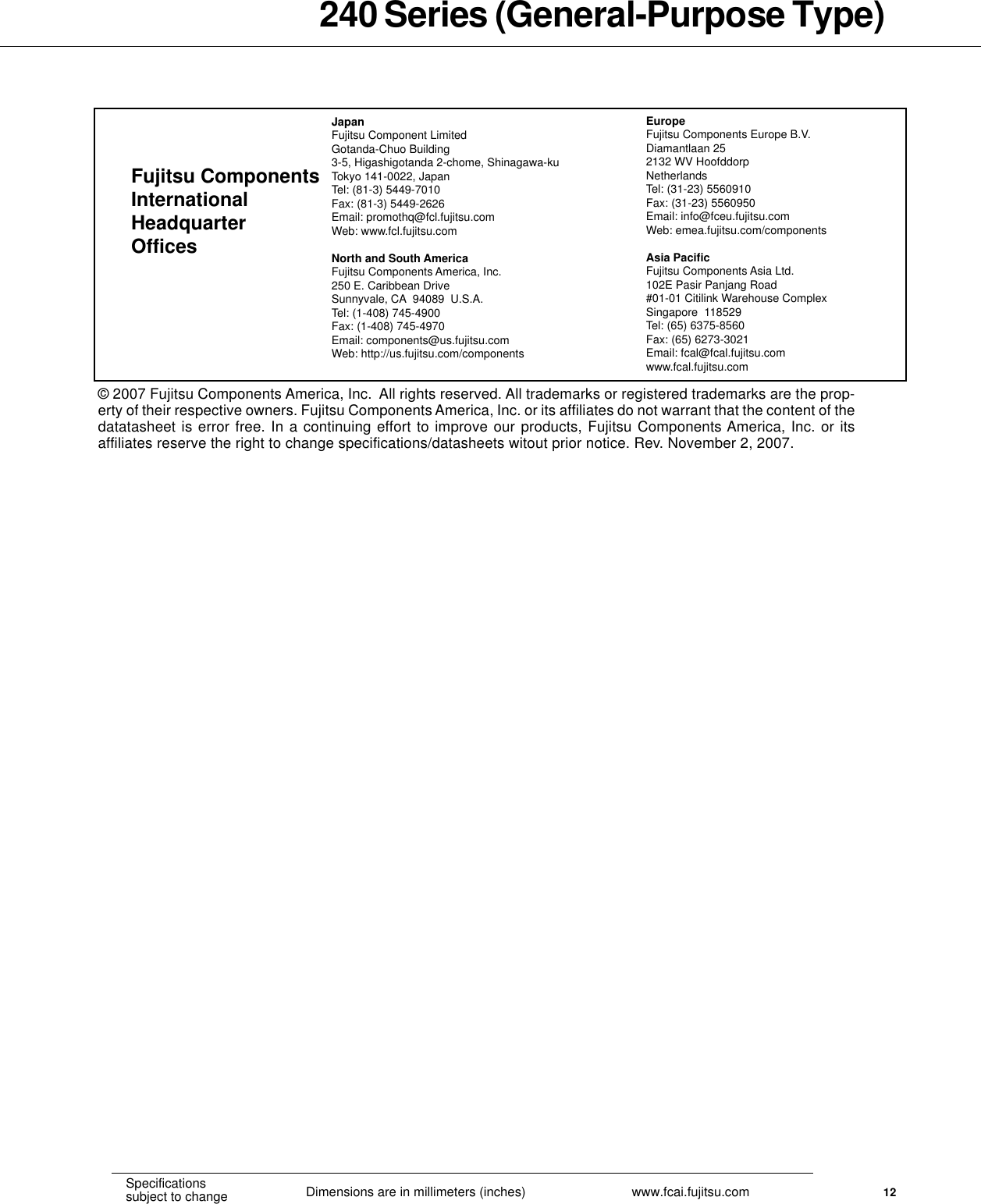Page 12 of 12 - Fujitsu Fujitsu-Connection-240-Users-Manual- 240 GP Series  Fujitsu-connection-240-users-manual