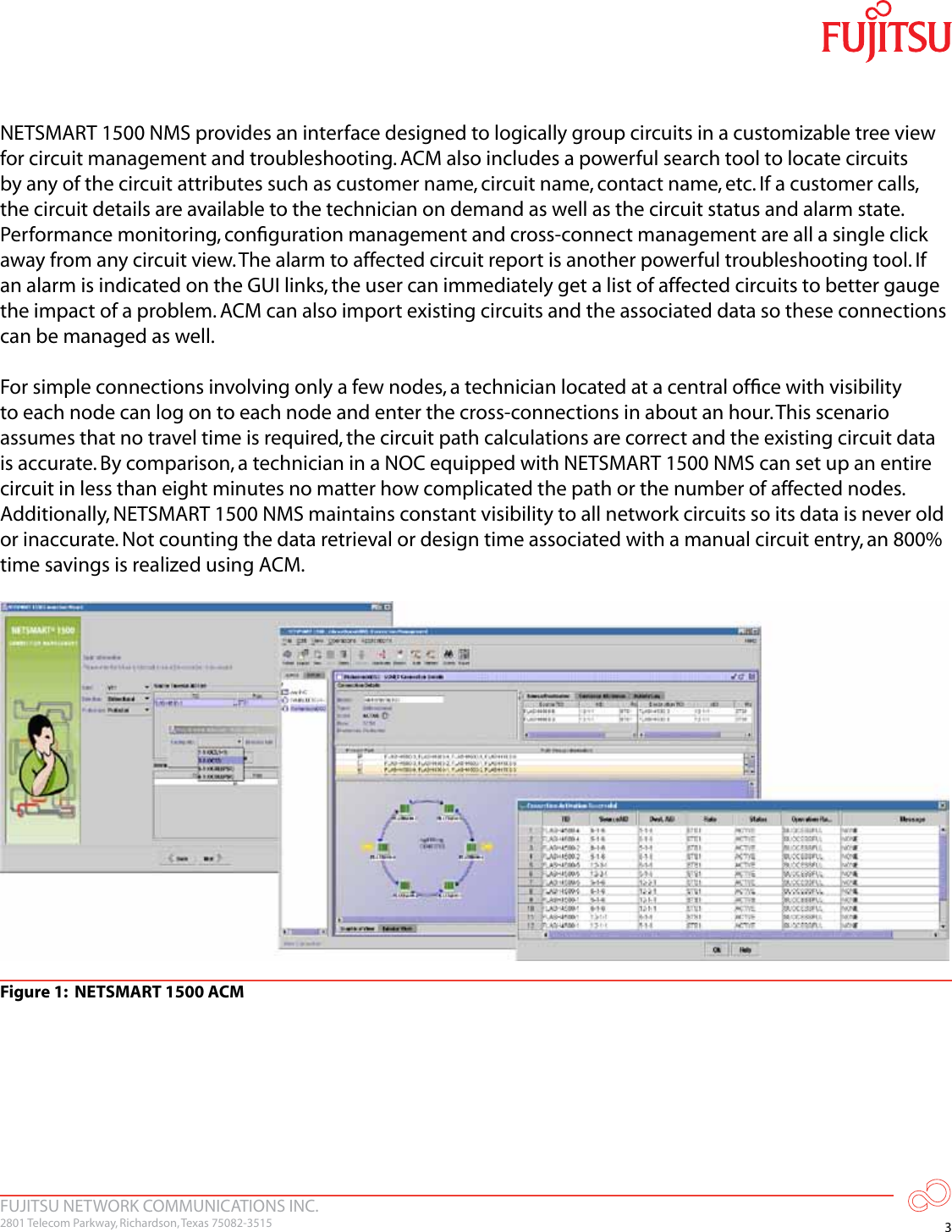 Page 4 of 12 - Fujitsu  Optimizing Networks With Money Saving Features Of The NETSMART 1500 Element Management System Savings NETSMART1500