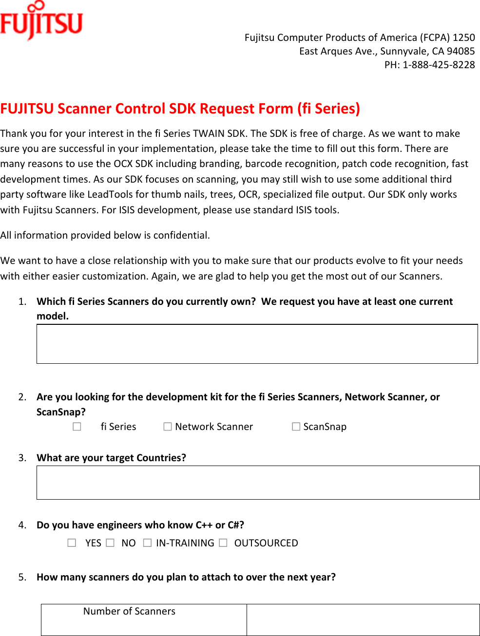 Page 1 of 2 - Fujitsu  Fi Series SDK Form (fiseries 1008)