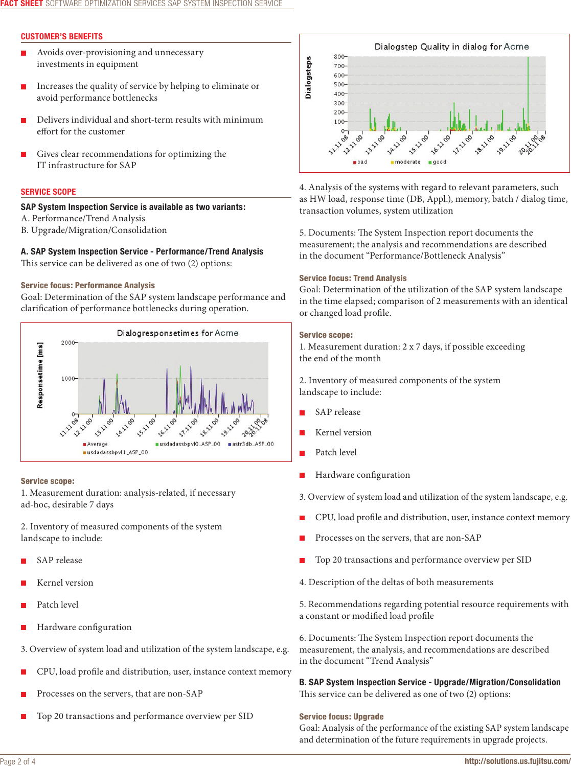 Page 2 of 4 - Fujitsu Software OPTIMIZATION Services SAP System Inspection Service Fact Sheet Services-SAP-System-Inspection-Software-Optimization-factsheet