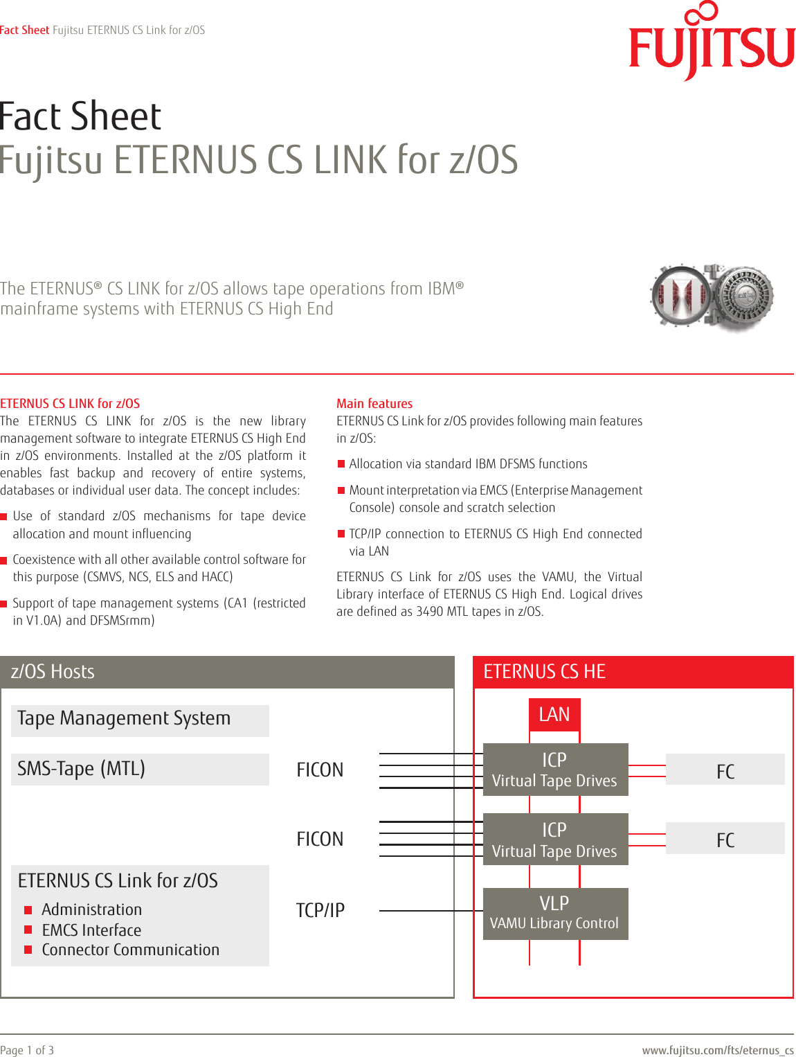 Fujitsu Eternus Cs Link For Z Os Fact Sheet Storage Z Os Factsheet