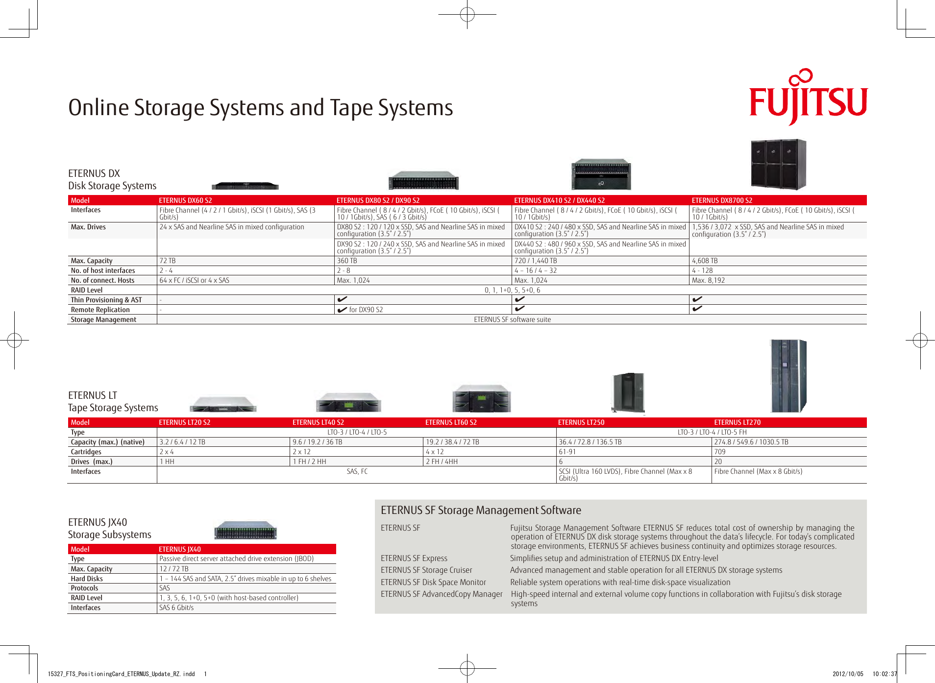 Page 1 of 2 - Fujitsu  ETERNUS DX Storage Positioning Card Storage-ETERNUS-DX-Positioning-Card