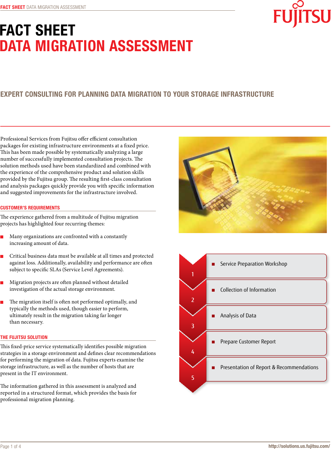 Page 1 of 4 - Fujitsu Data Migration Assessment Factsheet Service Sheet Storage-Services-Data-Migration-Assessment-factsheet