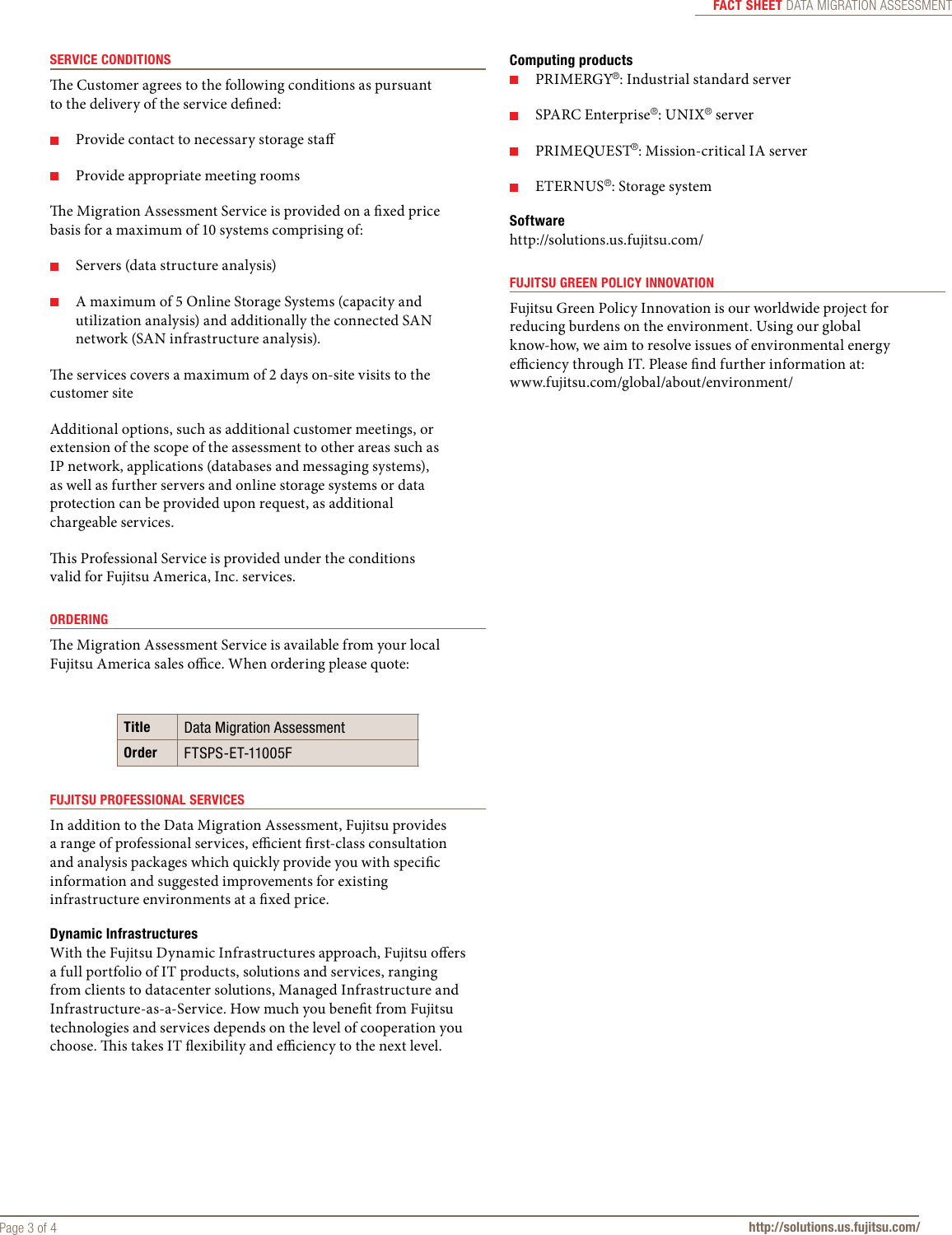 Page 3 of 4 - Fujitsu Data Migration Assessment Factsheet Service Sheet Storage-Services-Data-Migration-Assessment-factsheet