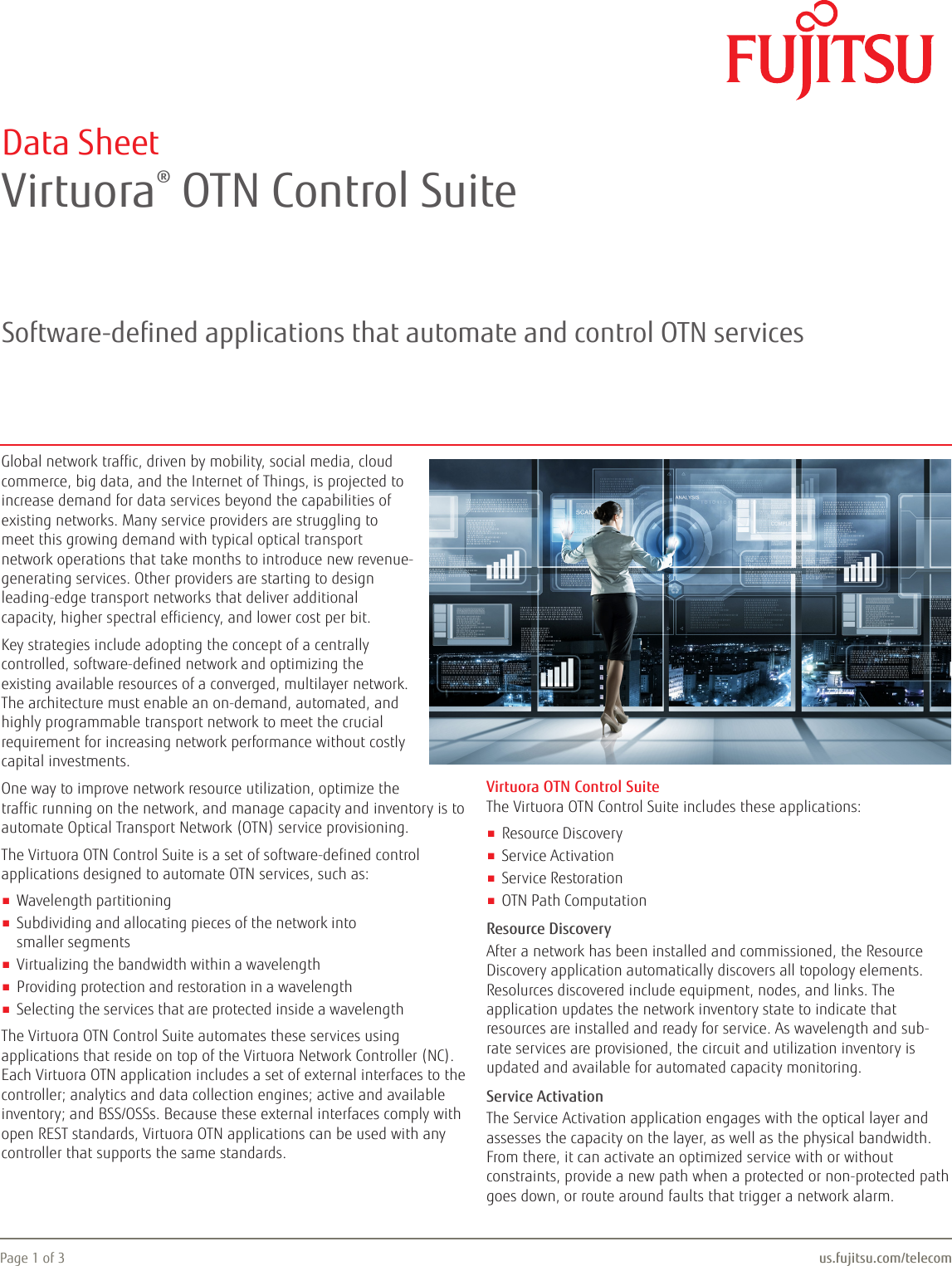 Page 1 of 3 - Fujitsu  Virtuora OTN Control Application Suite Virtuora-Product-Suite