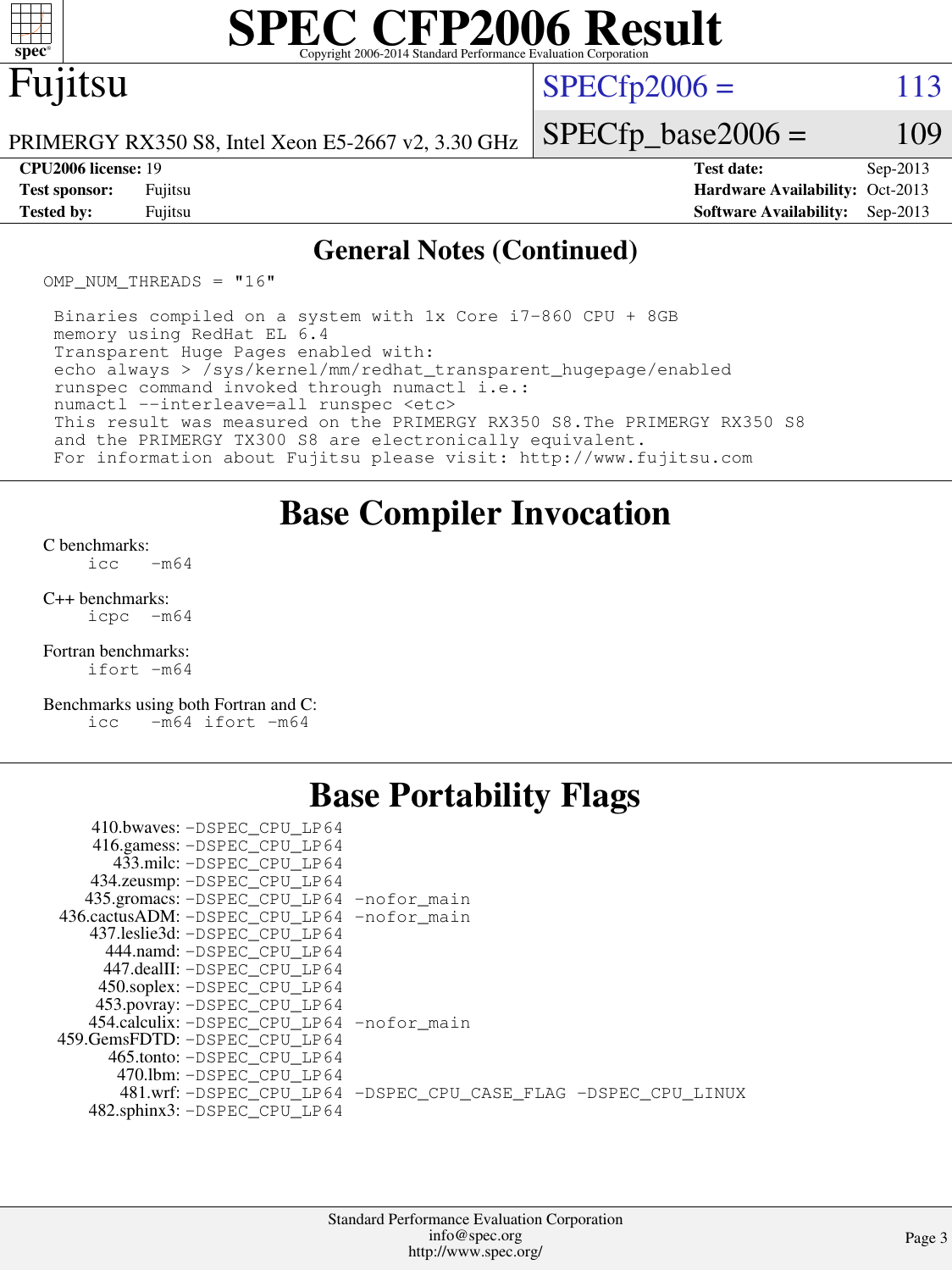 Page 3 of 6 - Fujitsu SPECfp2006 Cpu2006-20130906-26222