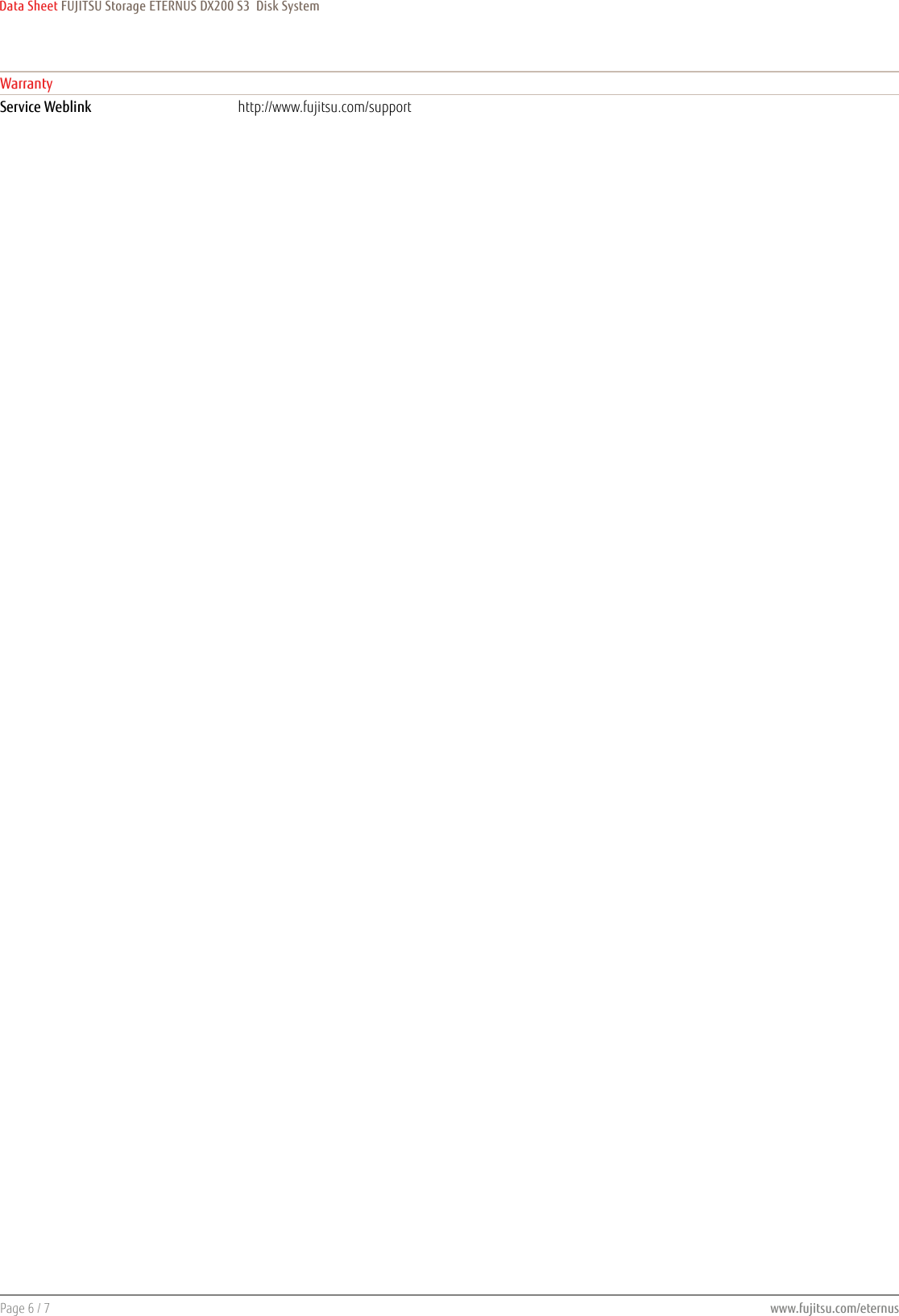 Page 6 of 7 - Fujitsu ETERNUS DX200 S3 Storage Data Sheet Ds-eternus-dx200-s3-ww-en