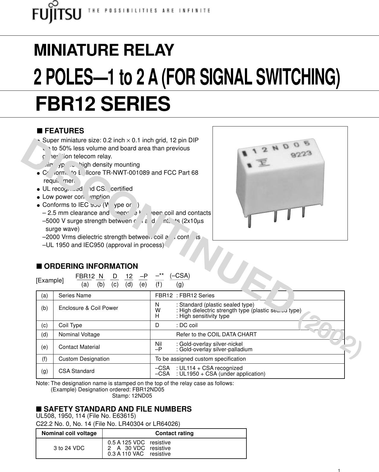 Page 1 of 6 - Fujitsu 08. FBR 12 Series (p62-65) FBR12