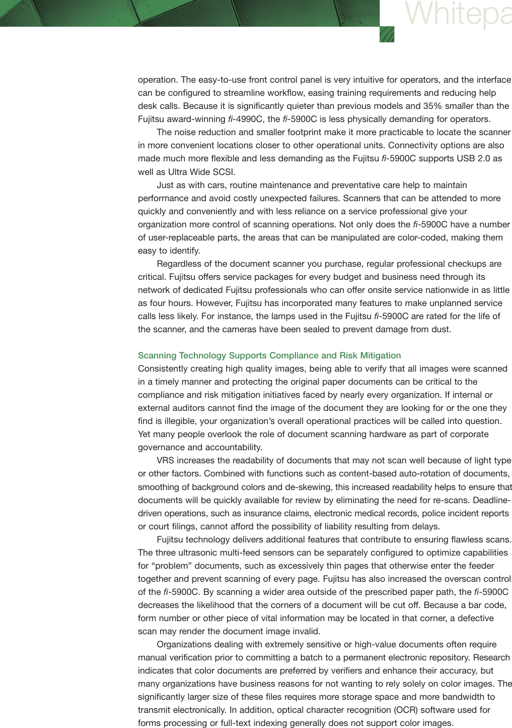 Page 3 of 4 - Fujitsu WP_fi-5900Csinglepage How  Scanners Affect Productivity And Compliance Fi-5900c Wp