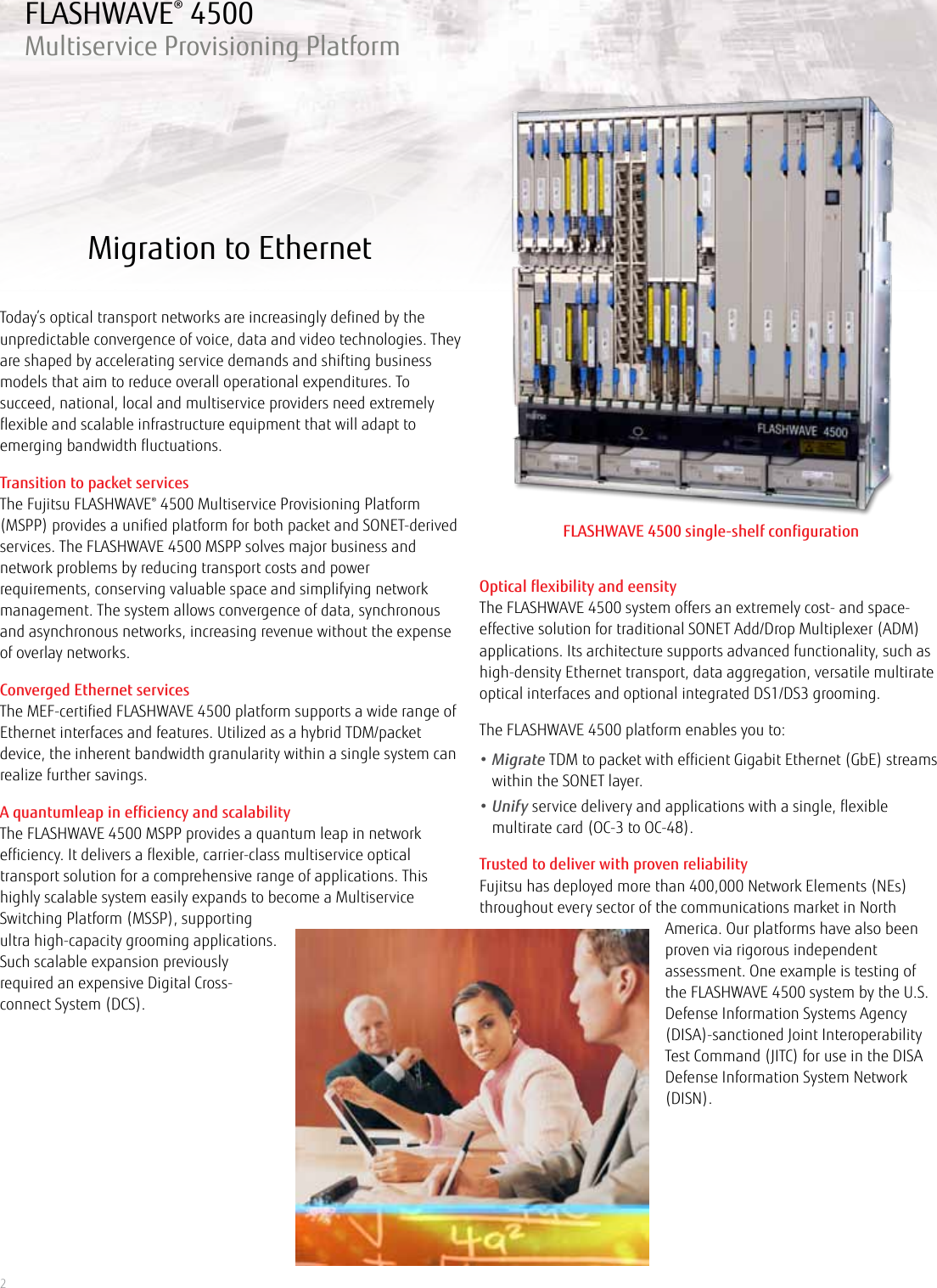 Page 2 of 7 - Fujitsu  FLASHWAVE 4500 Flashwave4500 Ds