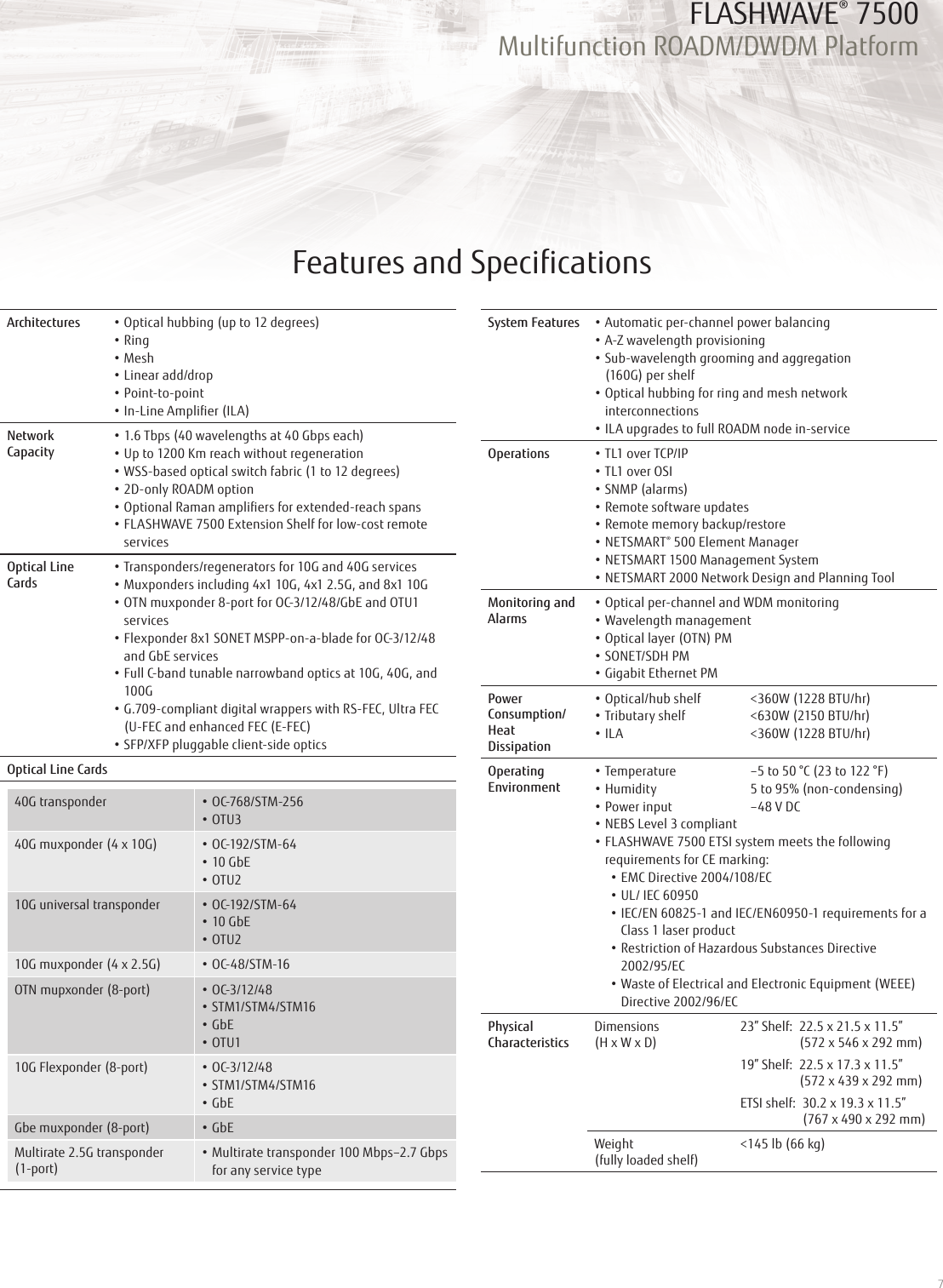 Page 7 of 8 - Fujitsu  FLASHWAVE 7500 Flashwave7500