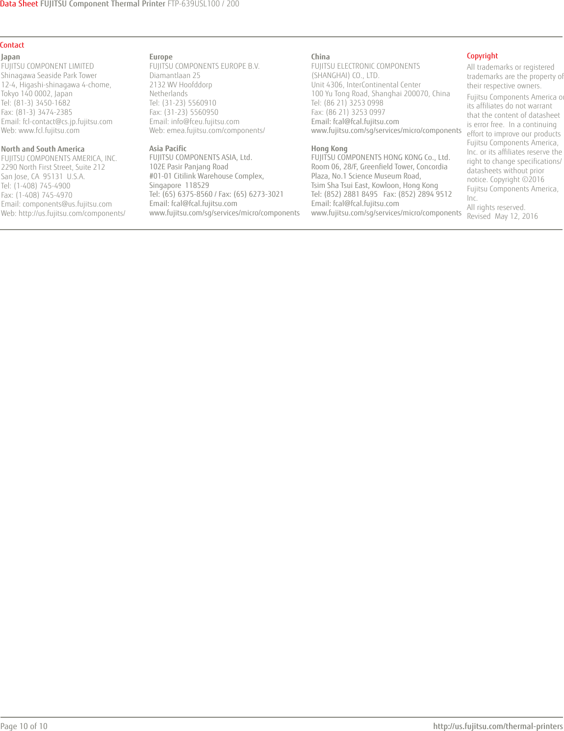 Page 10 of 10 - Fujitsu Fujitsu--of-the-factsheet FTP-639USL103/104/113/114/ 201/202 Ftp-639usl100-200