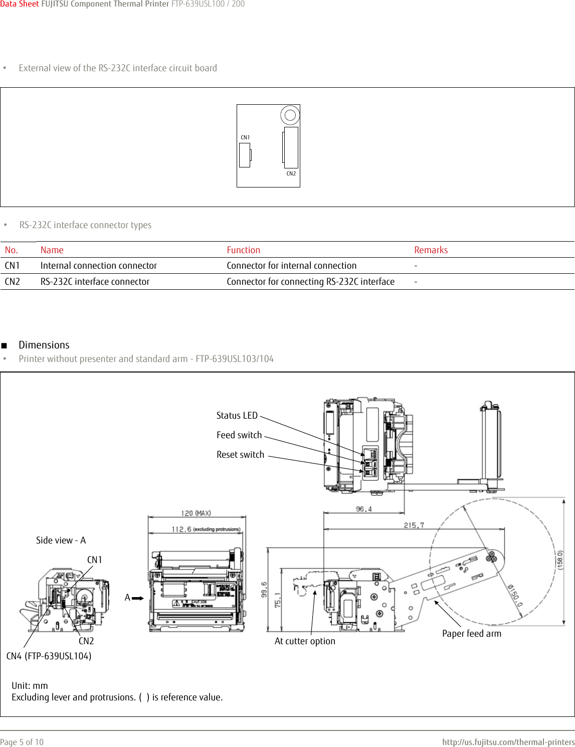 Page 5 of 10 - Fujitsu Fujitsu--of-the-factsheet FTP-639USL103/104/113/114/ 201/202 Ftp-639usl100-200