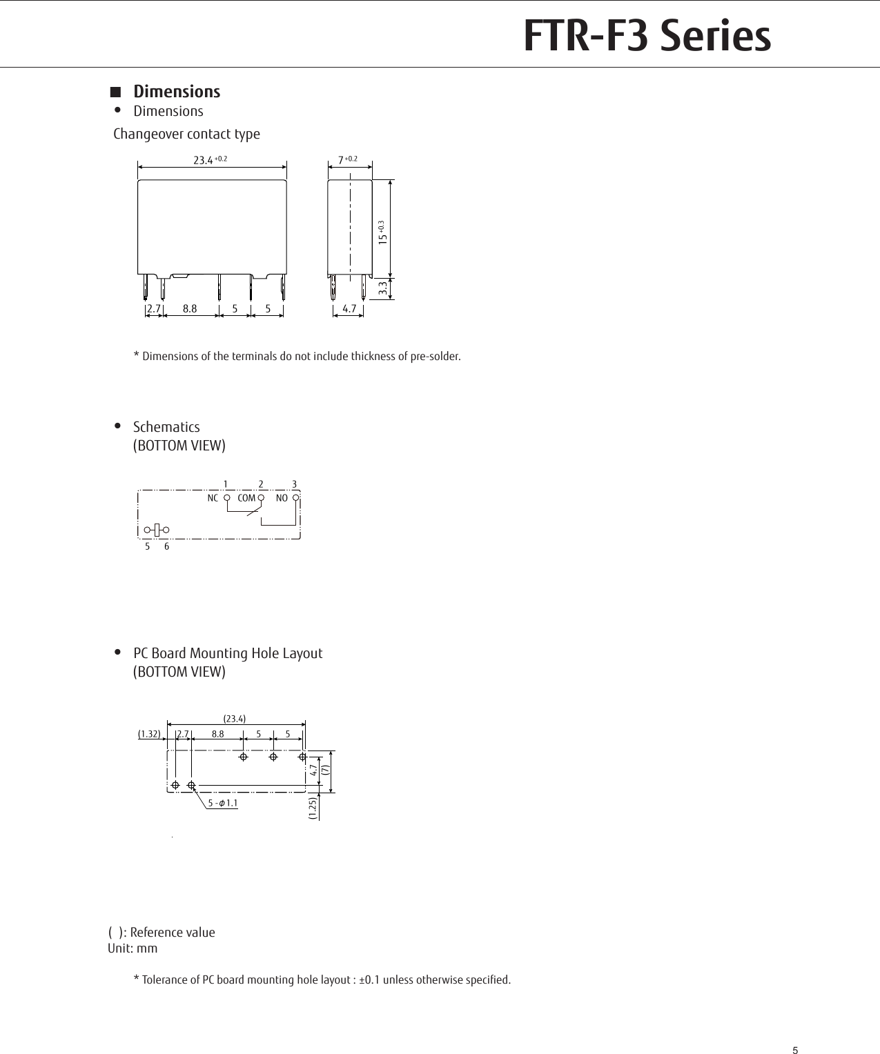 Page 5 of 7 - Fujitsu  FTR-F3 (5A 1 Form C) Ftr-f3-cc