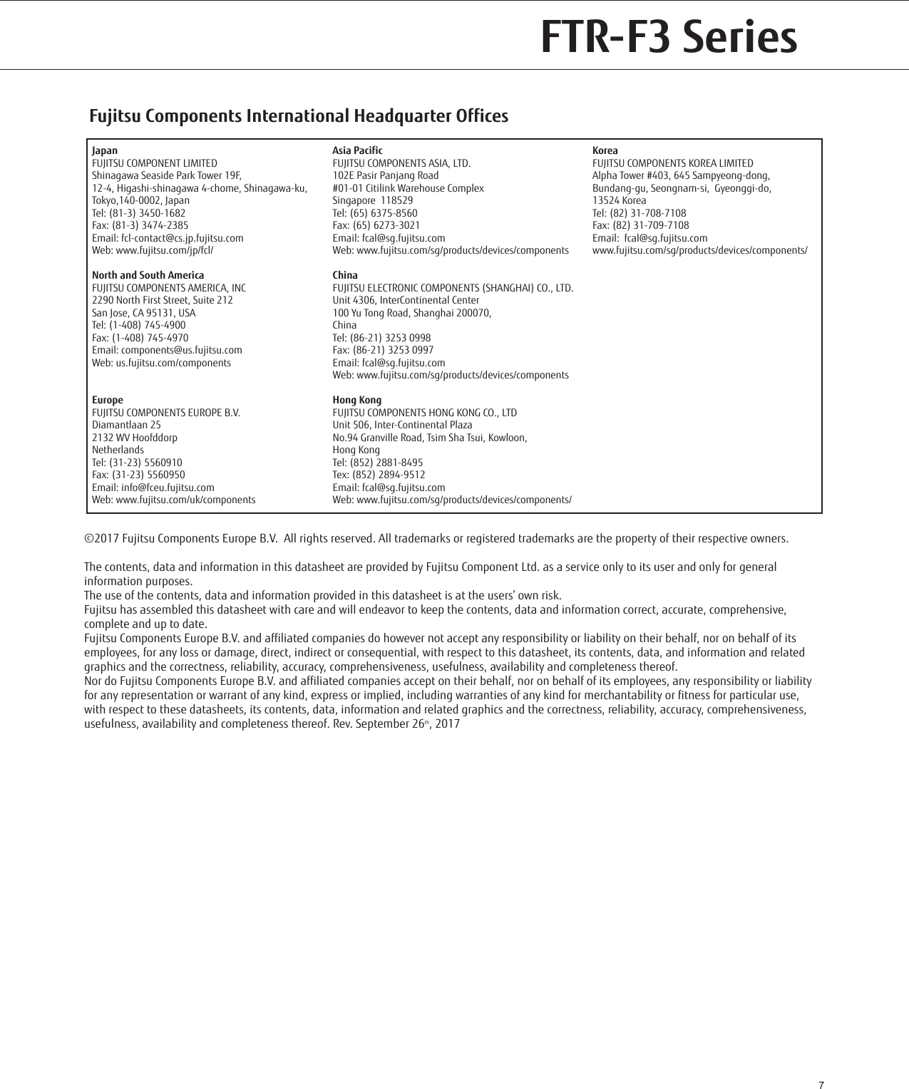 Page 7 of 7 - Fujitsu  FTR-F3 (5A 1 Form C) Ftr-f3-cc