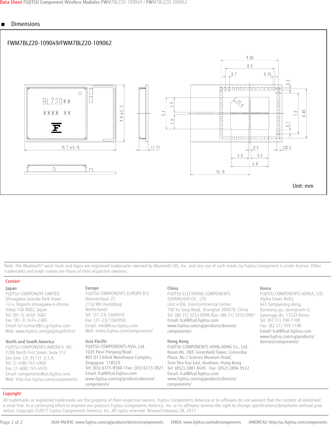 Page 2 of 2 - Fujitsu Fujitsu--of-the-factsheet Datasheet Fwm7blz20-109049