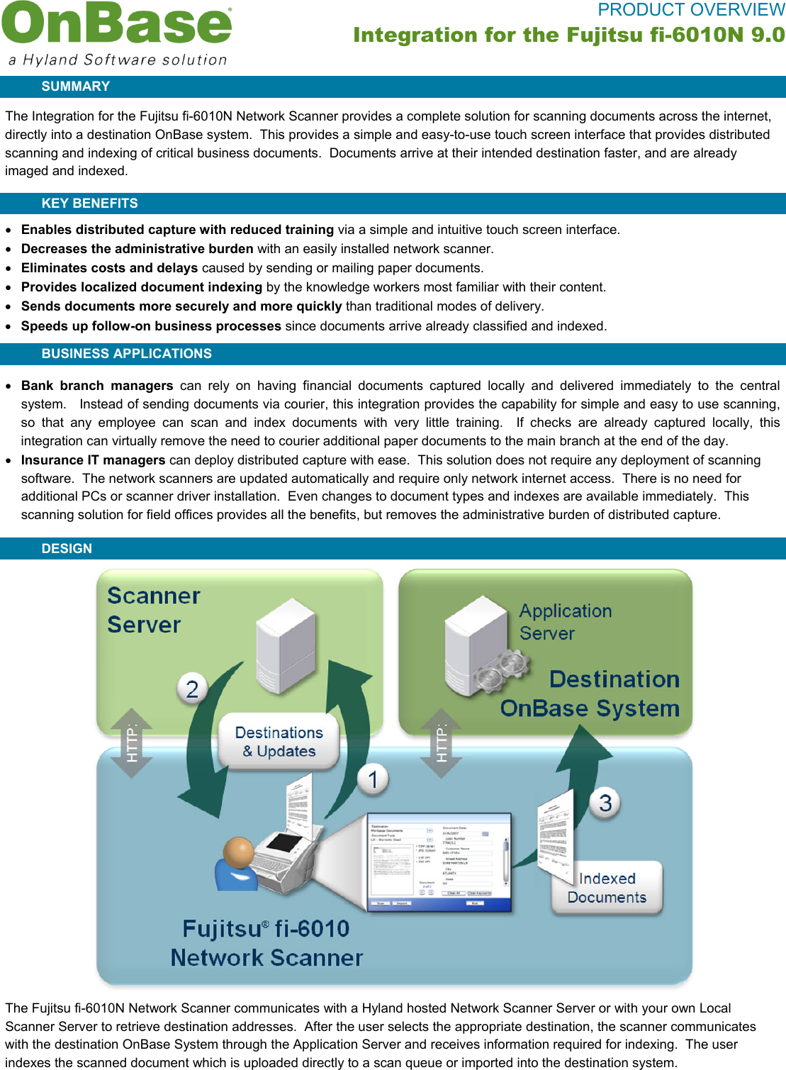 Page 1 of 2 - Fujitsu - PRODUCT_OVERVIEW_Integraton For_Fujitsu_fi6010NS_9_0x  Brochure Hyland Sheet