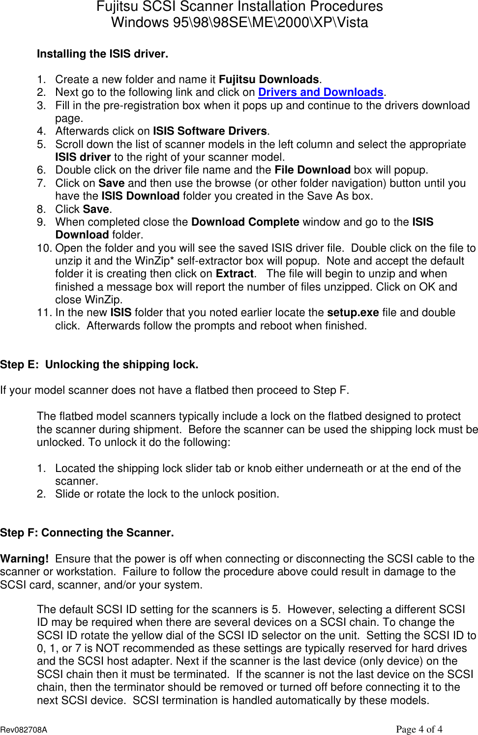 Fujitsu Scan Partner 15C Installation Guide If Not Then Scanner scsi Install sp