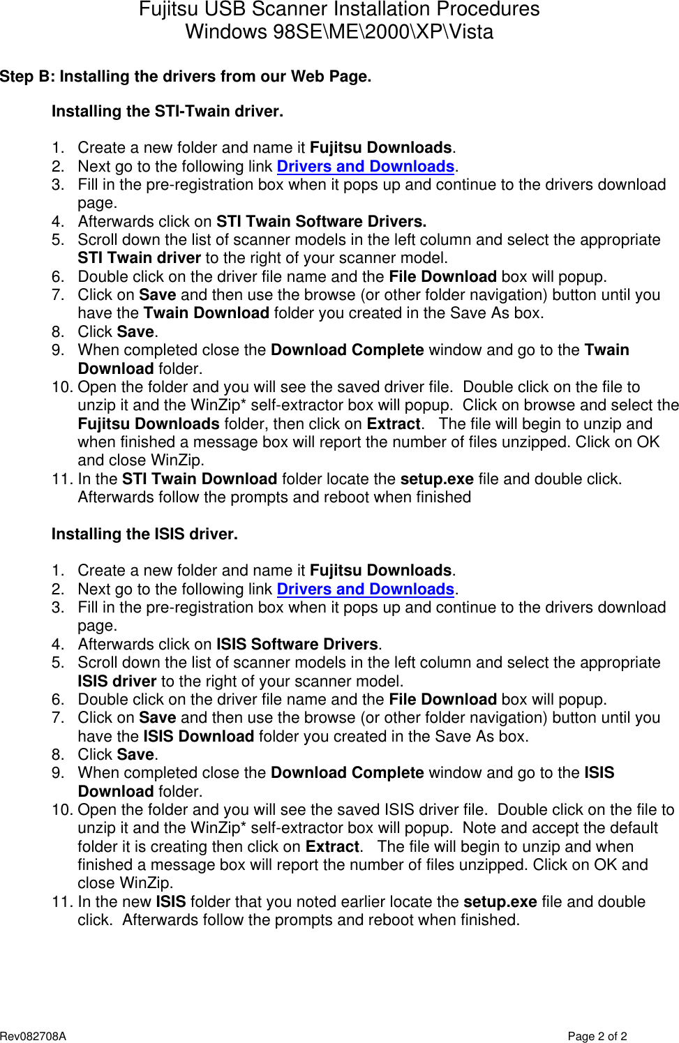 Page 2 of 4 - Fujitsu Scan Partner 15C – Installation Guide If Not Then  Scanner-usb Install