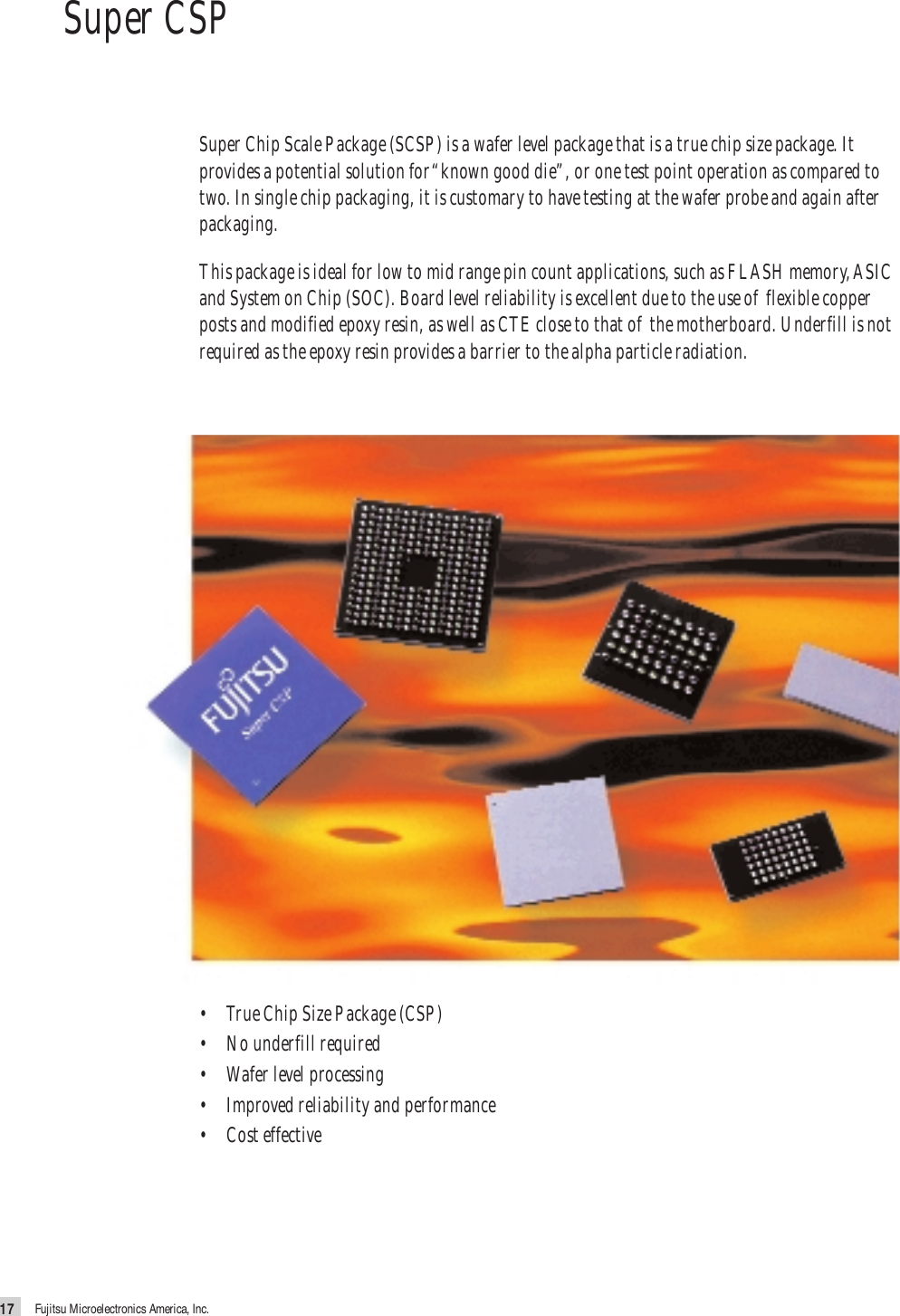 Page 1 of 3 - Fujitsu  Wafer Level Packaging (Super CSP) Supercsp