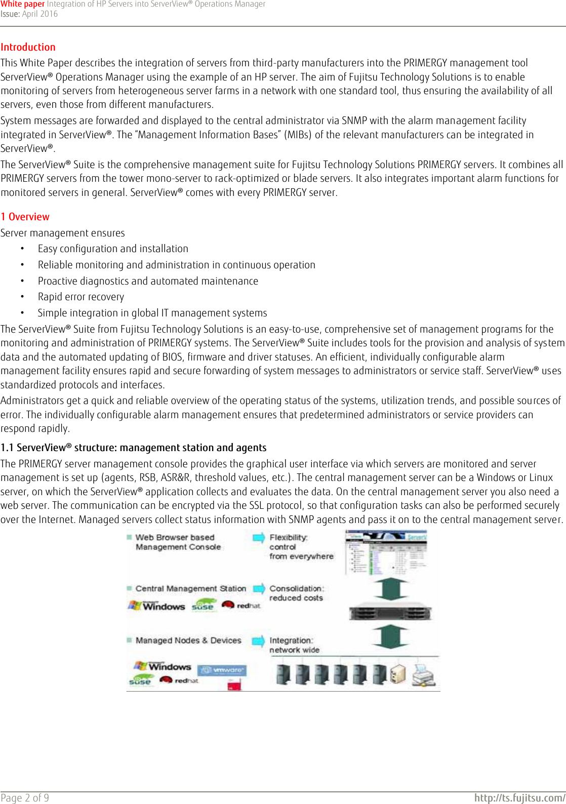 Page 2 of 9 - Fujitsu White Paper: Integration Of HP Servers In Server View® Sv-int-hp-sv-en