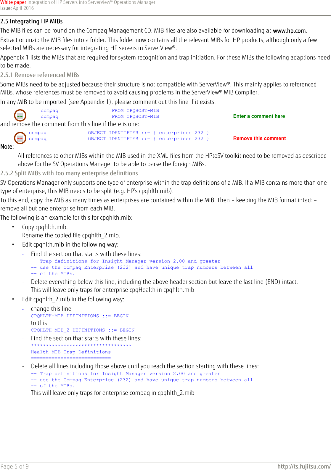Page 5 of 9 - Fujitsu White Paper: Integration Of HP Servers In Server View® Sv-int-hp-sv-en