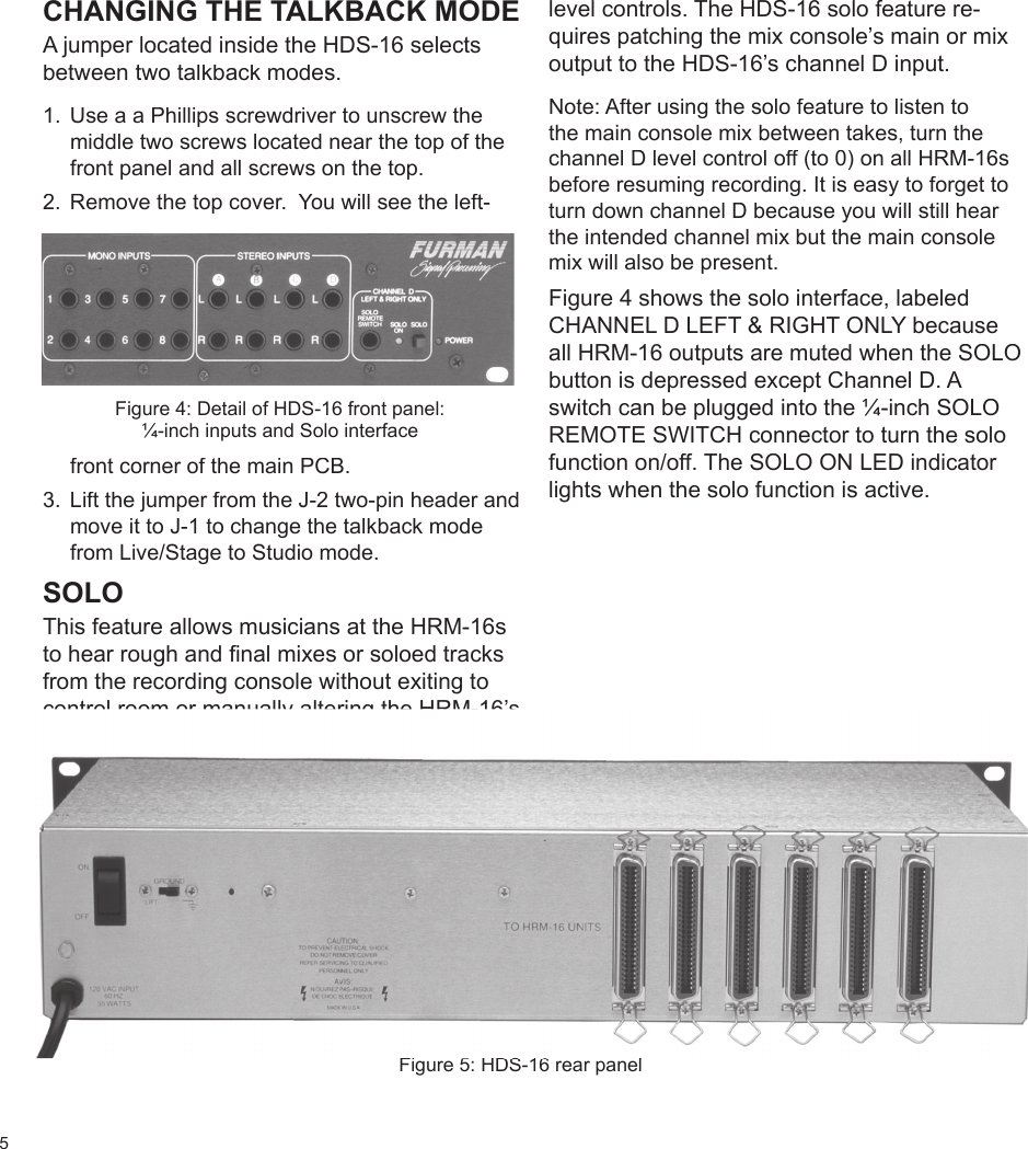 Page 6 of 12 - Furman-Sound Furman-Sound-Hds-16-Users-Manual- HDS-16 & HRM-16 Manual  Furman-sound-hds-16-users-manual