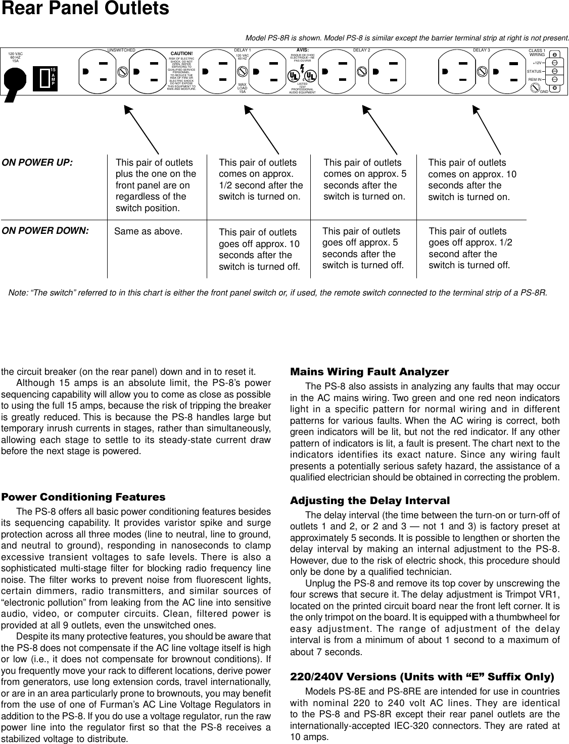 Page 2 of 4 - Furman-Sound Furman-Sound-Ps-8-Users-Manual- PS-8, PS-8R Instr Sheet Rev 5 Furman-sound-ps-8-users-manual
