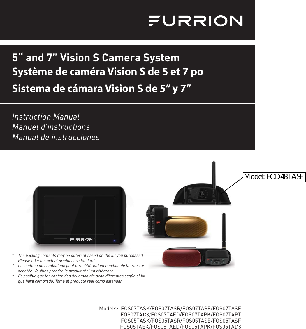 Page 1 of Furrion FOS05TA Vision S Camera System - Monitor User Manual IM FCM00001 indd