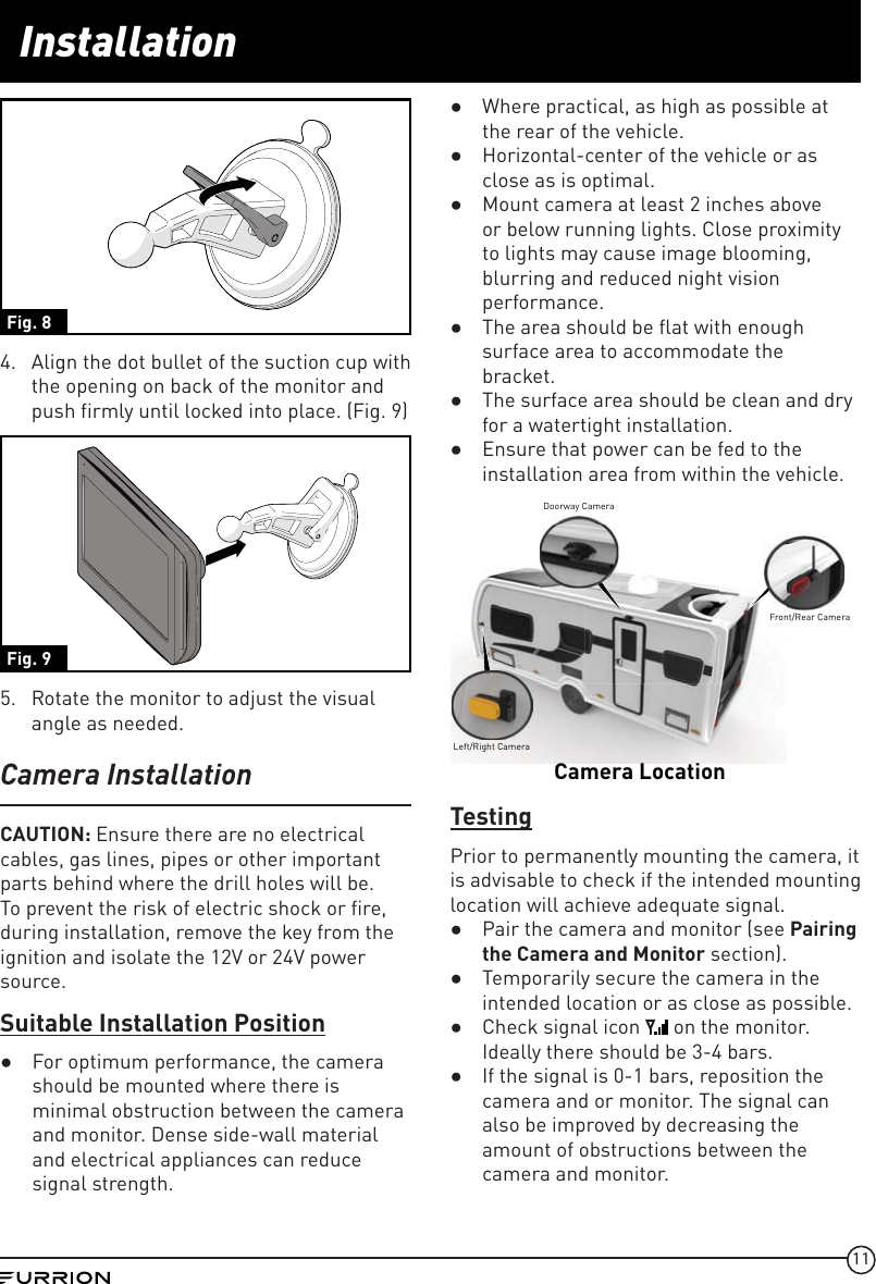 Page 11 of Furrion FOS05TA Vision S Camera System - Monitor User Manual IM FCM00001 indd