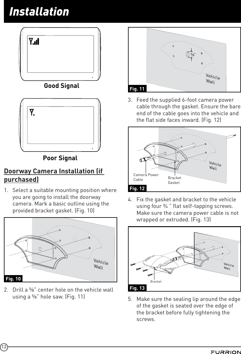 Page 12 of Furrion FOS05TA Vision S Camera System - Monitor User Manual IM FCM00001 indd