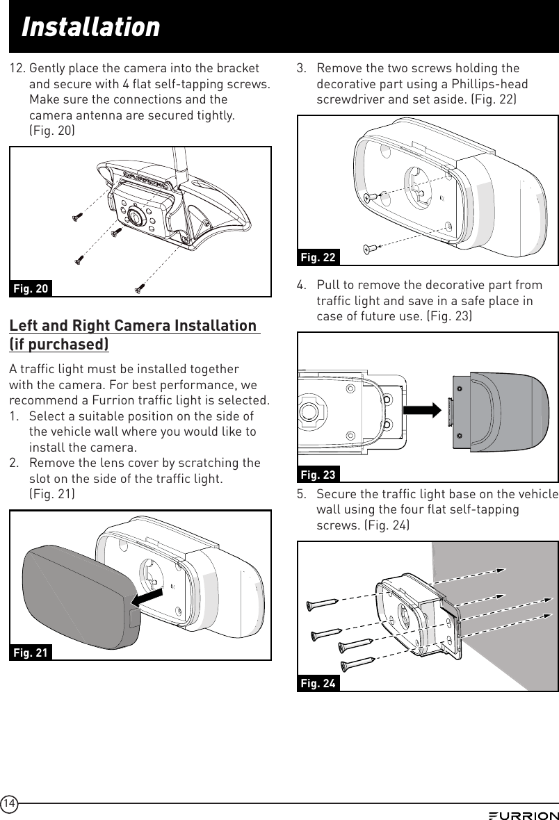 Page 14 of Furrion FOS05TA Vision S Camera System - Monitor User Manual IM FCM00001 indd