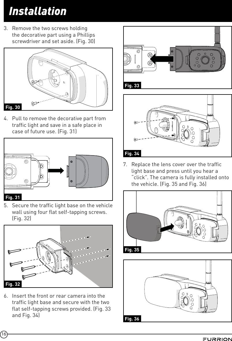 Page 16 of Furrion FOS05TA Vision S Camera System - Monitor User Manual IM FCM00001 indd