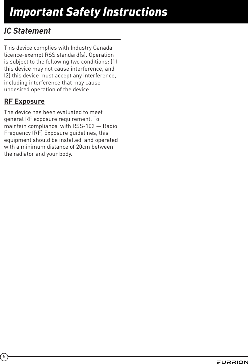 Page 6 of Furrion FOS07TA Vision S Camera System - Monitor User Manual IM FCM00001 indd