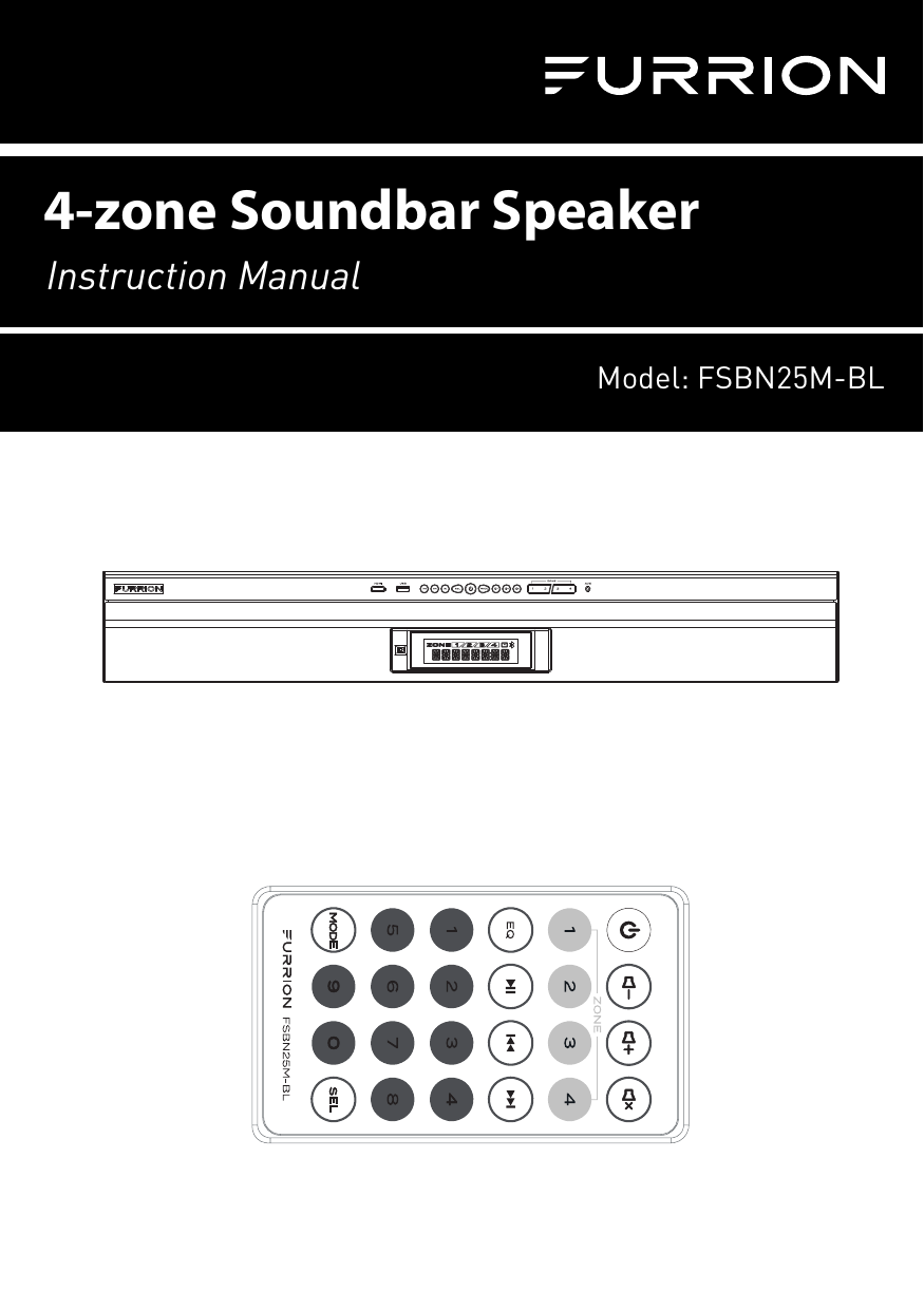 Page 2 of Furrion FSBN25M 4-Zone, 2.1Ch Sound Bar DC User Manual IM FAV00008