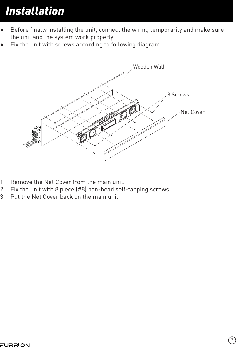 Page 8 of Furrion FSBN25M 4-Zone, 2.1Ch Sound Bar DC User Manual IM FAV00008