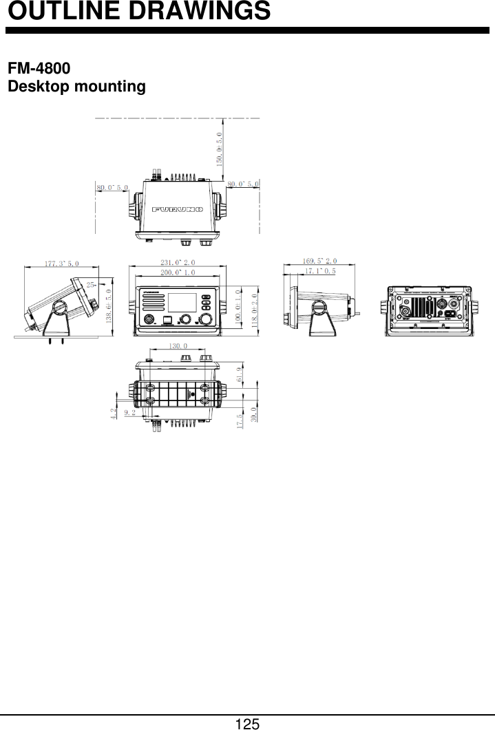  125  OUTLINE DRAWINGS FM-4800 Desktop mounting   